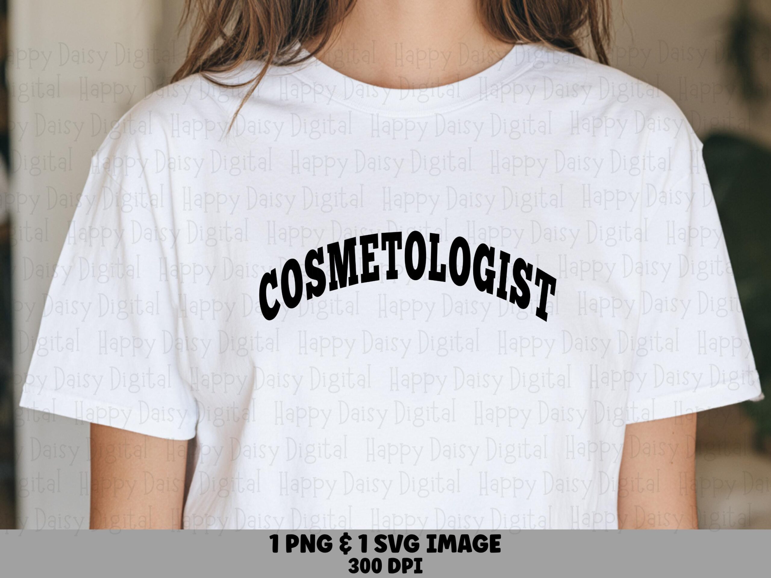 Cosmetologist, Arched Varsity Tee Design | PNG & SVG Digital Files, 300 DPI Print-Ready, Commercial Use