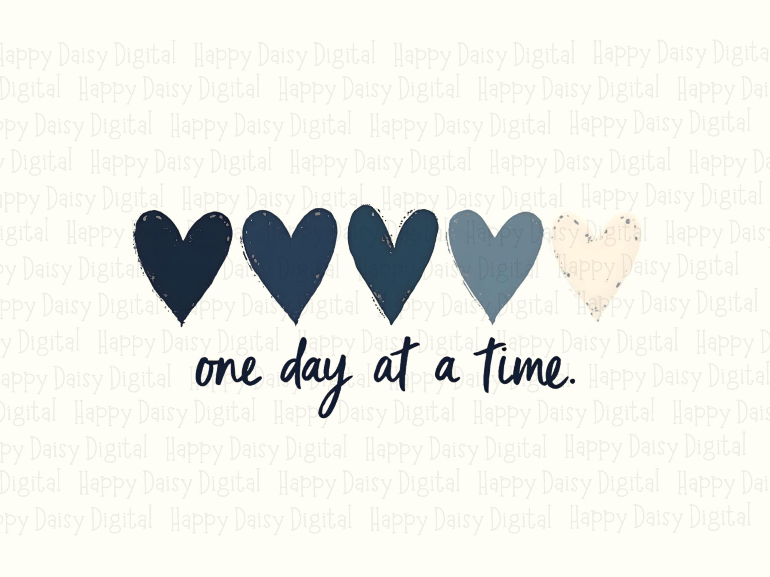 One Day at a Time Hearts PNG | Sublimation Commercial Use POD - Image 2