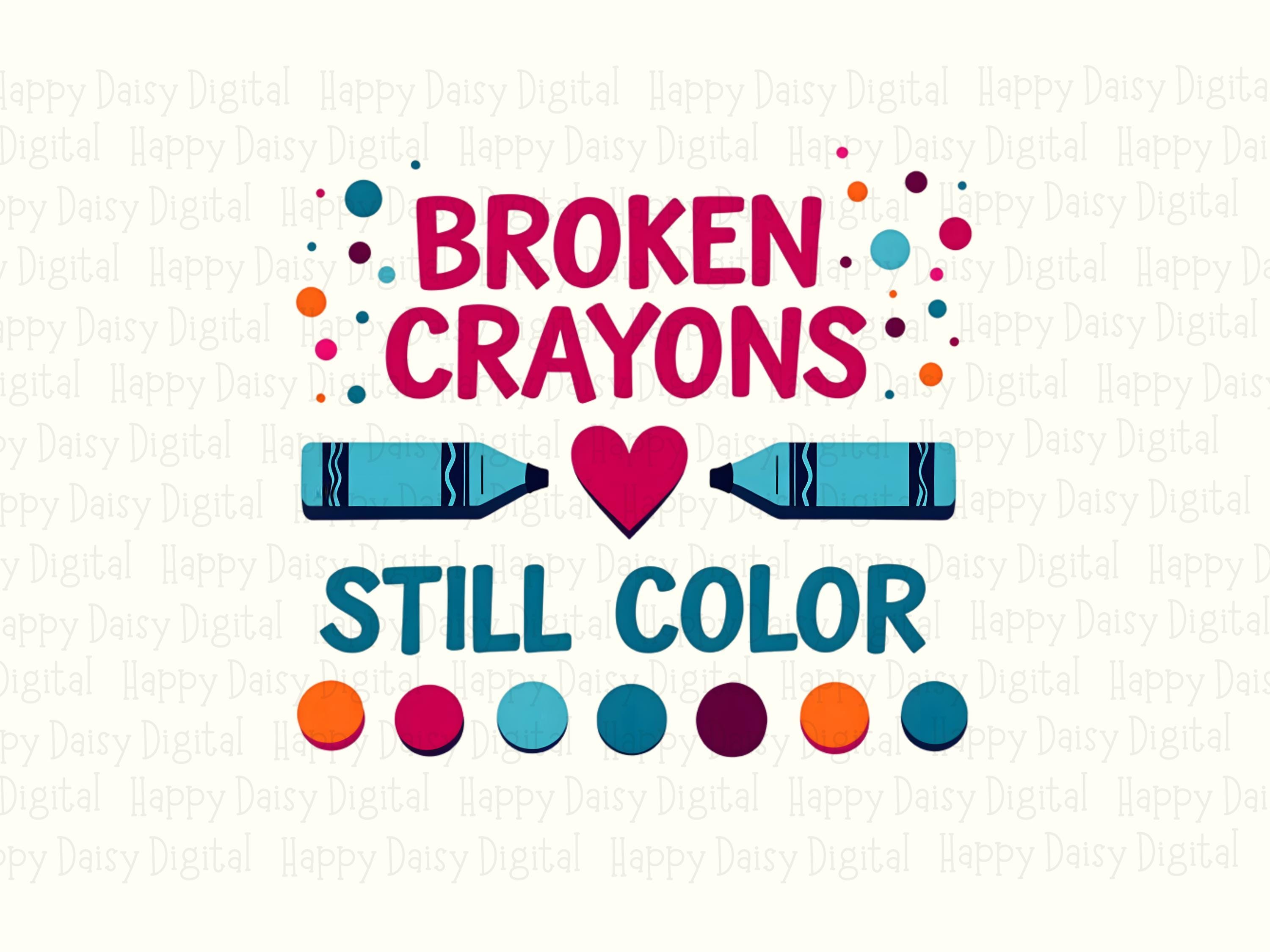 Broken Crayons PNG | Sublimation Commercial Use POD - Image 2