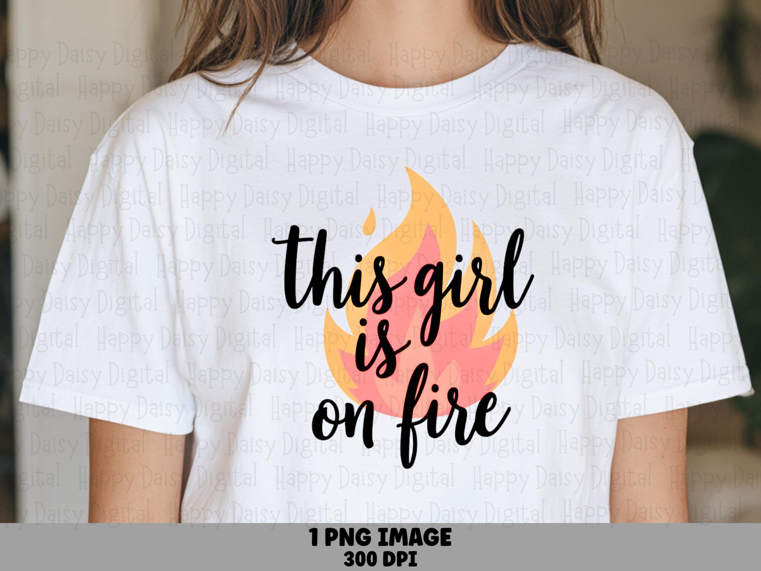 Girl On Fire PNG | Sublimation Commercial Use POD