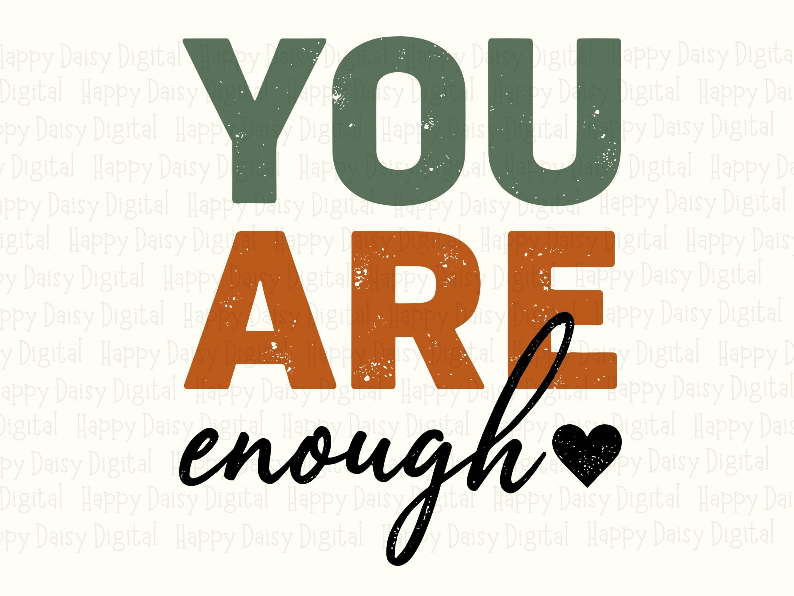 You Are Enough Colorblock PNG SVG | Sublimation Commercial Use POD - Image 2