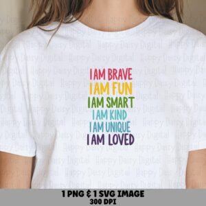 I Am Affirmations PNG SVG | Sublimation Commercial Use POD