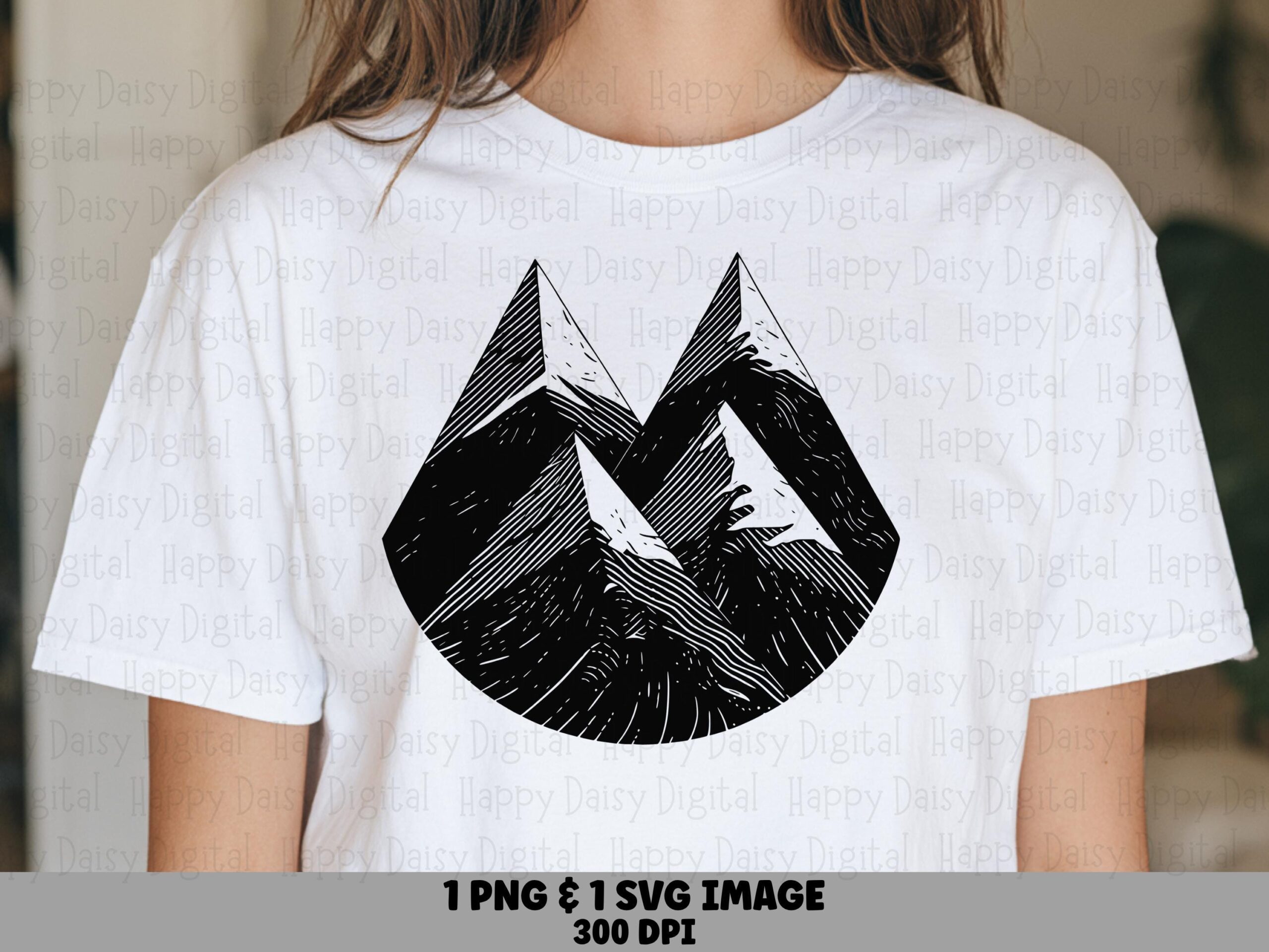 Twin Peaks, Etched Engraved-Line Clipart - PNG SVG, Sublimation Commercial Use | 300 DPI Print-Ready