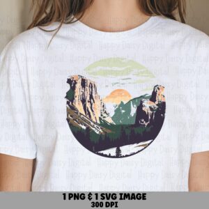 Sunset Canyon, Rounded Landscape Clipart | PNG And SVG Sublimation Files | 300 DPI, Commercial License