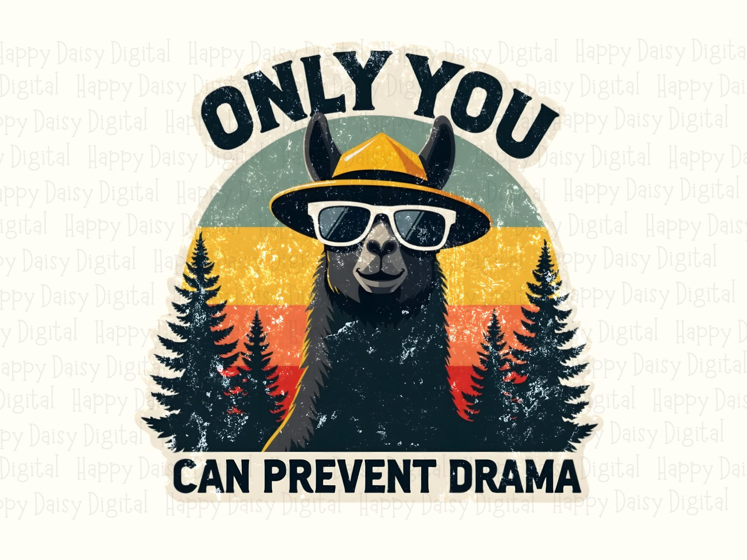 Llama Camping Png, Funny Cartoon Sublimation Design | Commercial Use, Print-Ready 300 DPI | POD Friendly - Image 2