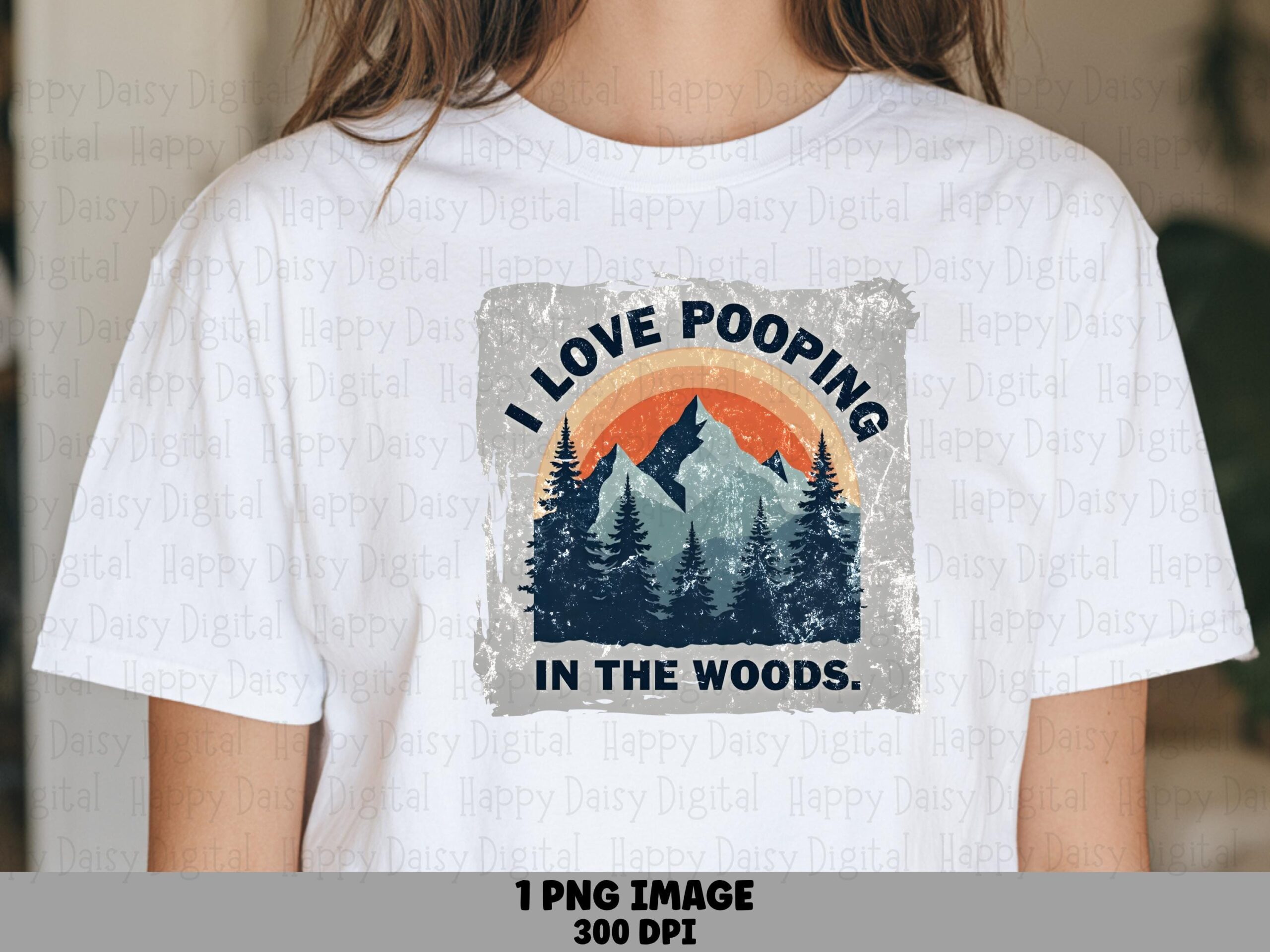Woods Patch, Distressed Camp Graphic PNG | Sublimation Commercial Use | Print-Ready, 300 DPI