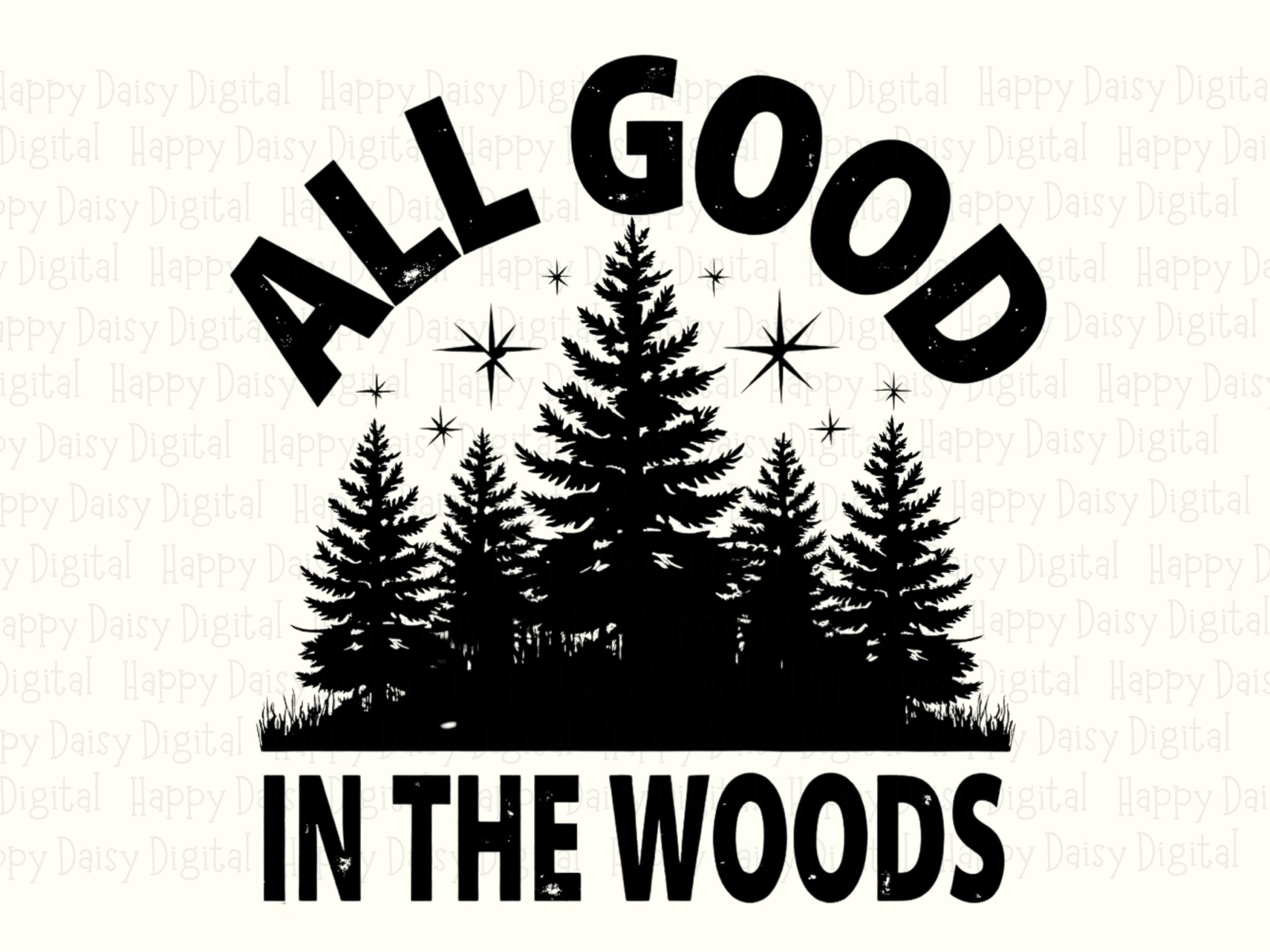 Pine Trees PNG, Minimalist Silhouettes - All Good Things Are Wild And Free, Transparent 300 DPI, Commercial Use - Image 2