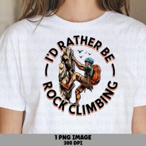 Rock Climbing Png, Climber Silhouette Design - Rugged Cliff Face, Adventure Text | Commercial Use, 300 Dpi