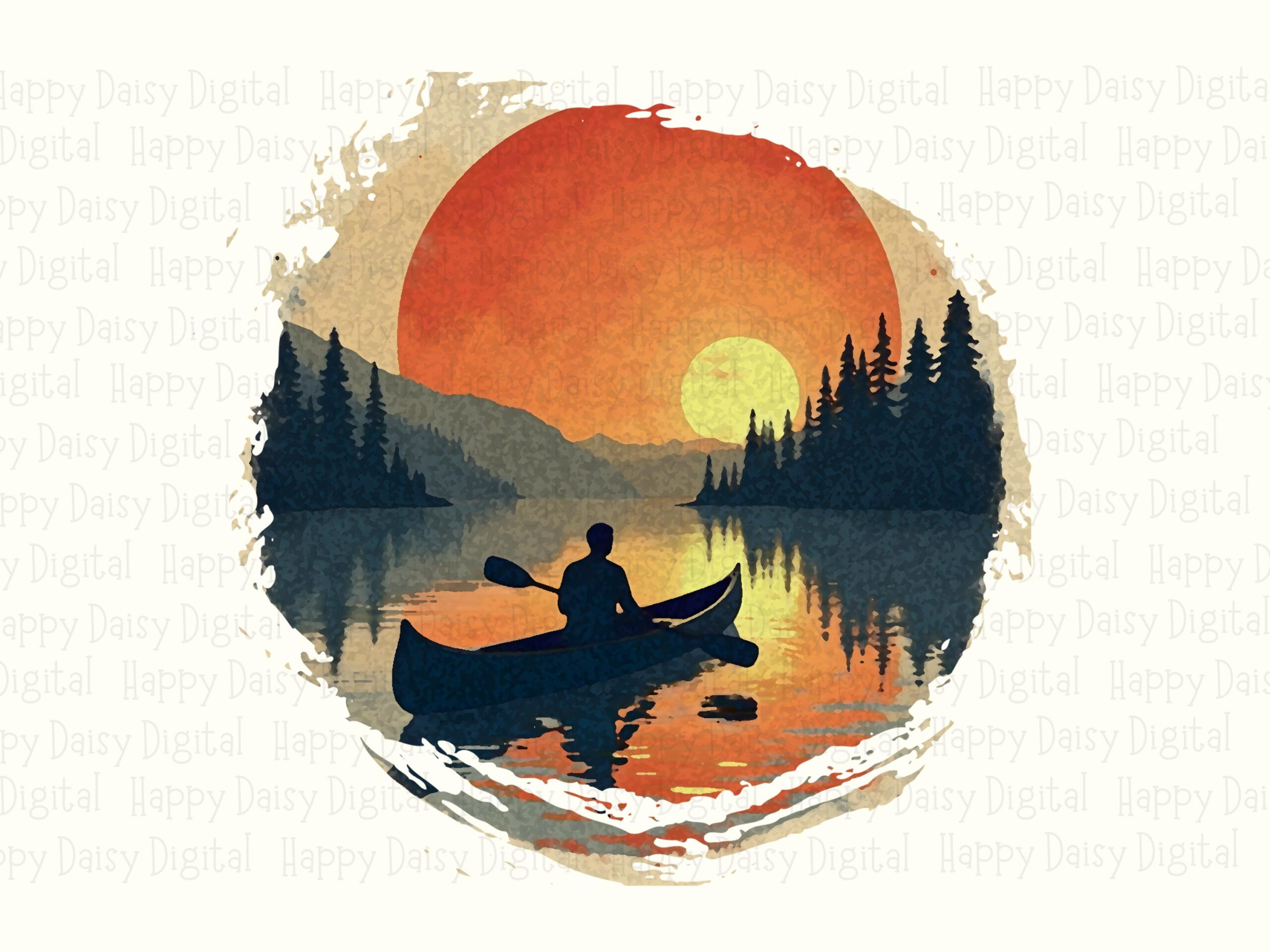 Canoe Rustic Png, Vintage Voyage Design | Sublimation Graphic - Distressed Lettering, 300 DPI Commercial Use - Image 2