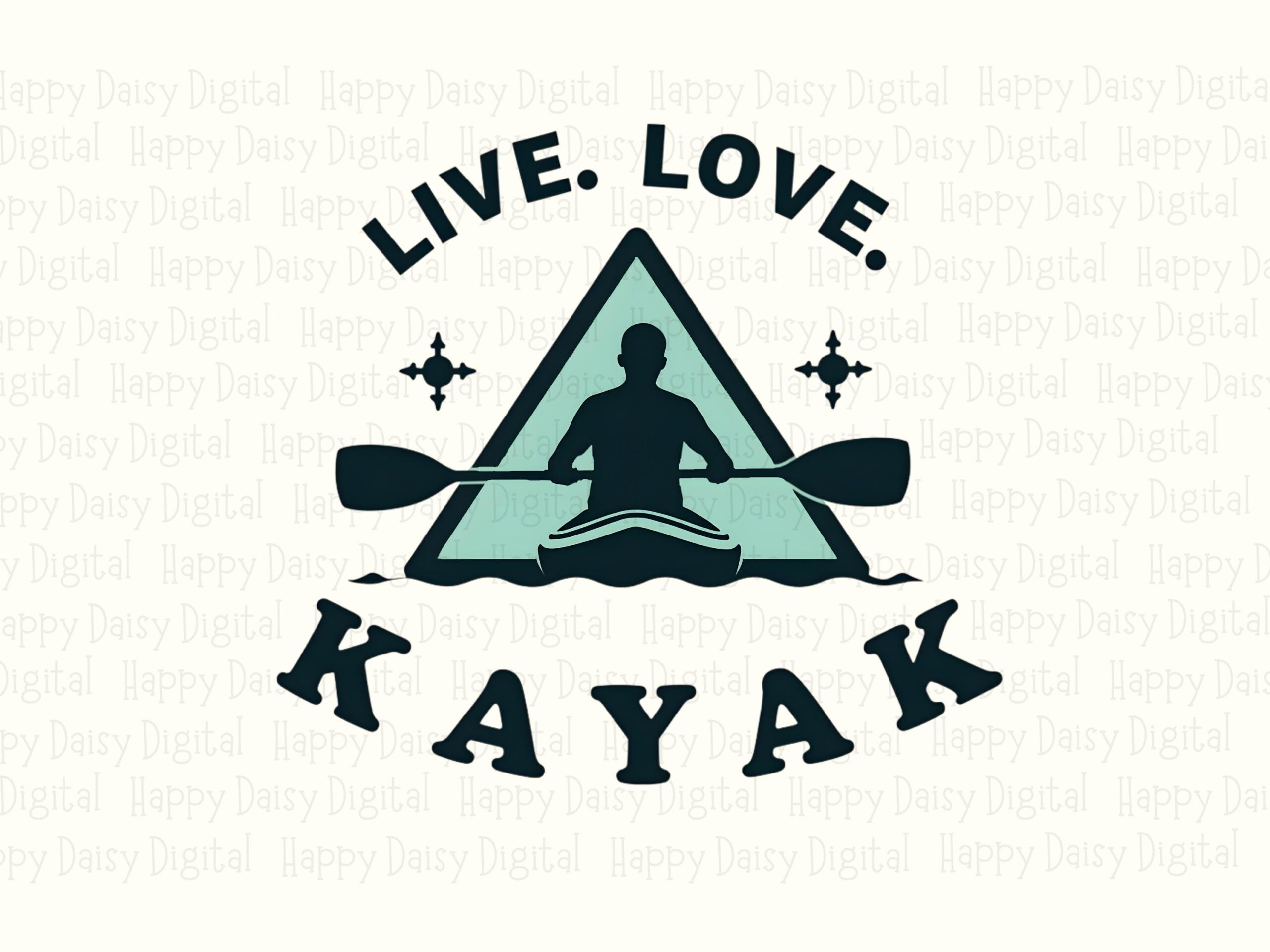 Kayak Badge, Live Love Quote Emblem PNG - Paddle Graphic, Sublimation Commercial Use | 300 DPI, Transparent - Image 2