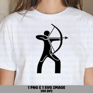 Archer Silhouette, Sunset Bowhunter PNG - Sublimation Commercial-Use, 300 DPI, Transparent Background