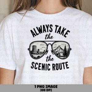 Scenic Route Design, Aviator Sunglasses Reflection PNG - Desert Mountain Scene, Sublimation Commercial Use, 300 DPI