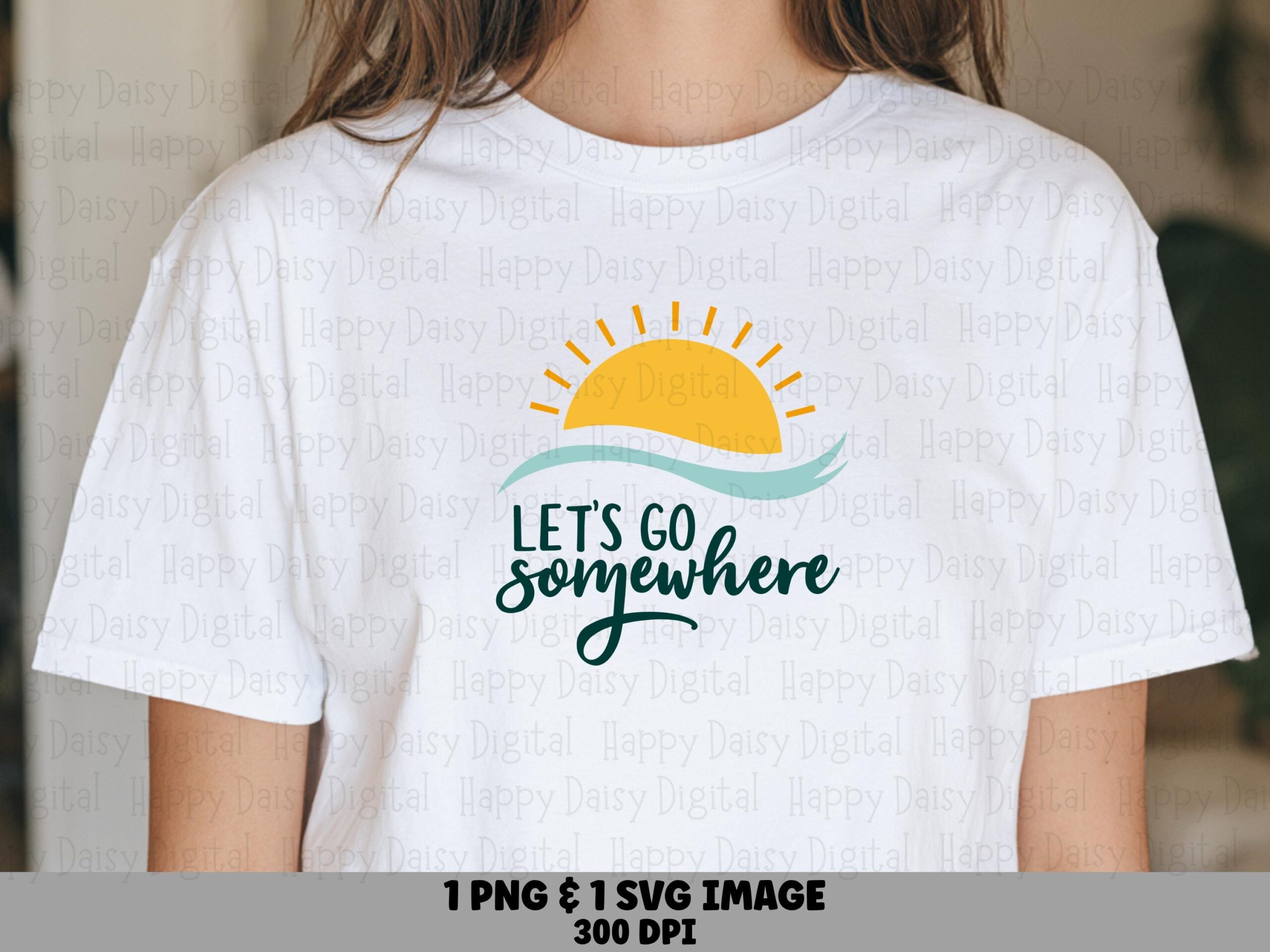Lets Go Somewhere, Sun Wave Travel Graphic | PNG SVG Sublimation, 300 DPI, Commercial Use License