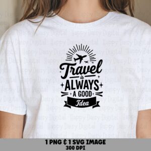 Vintage Travel Badge, Sunburst Airplane Clipart PNG SVG | Commercial Use, 300 DPI, Sublimation