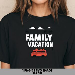 Family Vacation, Retro Distressed Camper Van PNG SVG | Sublimation Digital Files | 300 DPI, Print-Ready