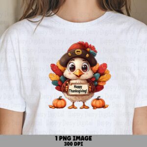 Happy Thanksgiving Pilgrim Turkey PNG | Sublimation Commercial Use POD