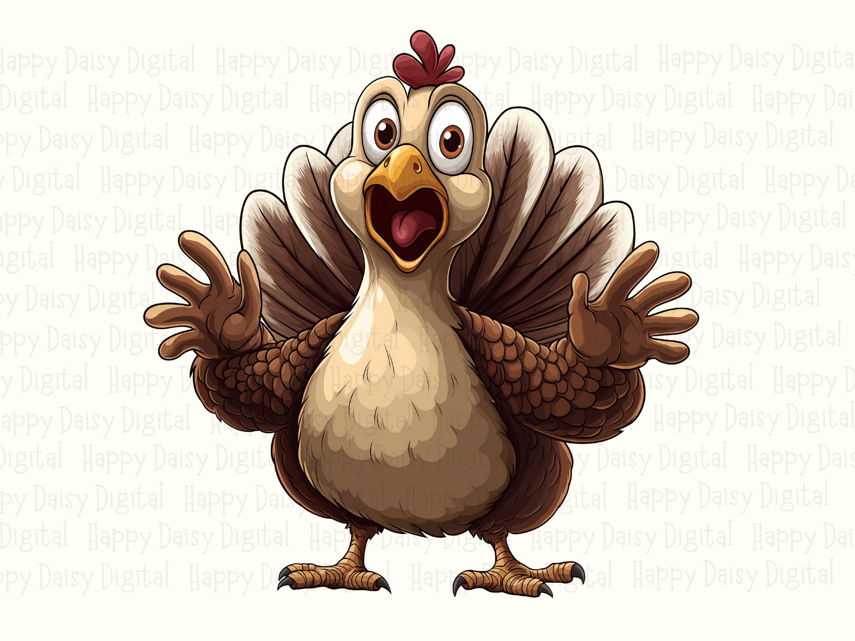 Shocked Cartoon Turkey PNG | Sublimation Commercial Use POD - Image 2