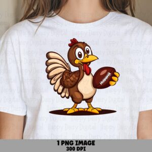 Turkey Holding Football PNG | Sublimation Commercial Use POD