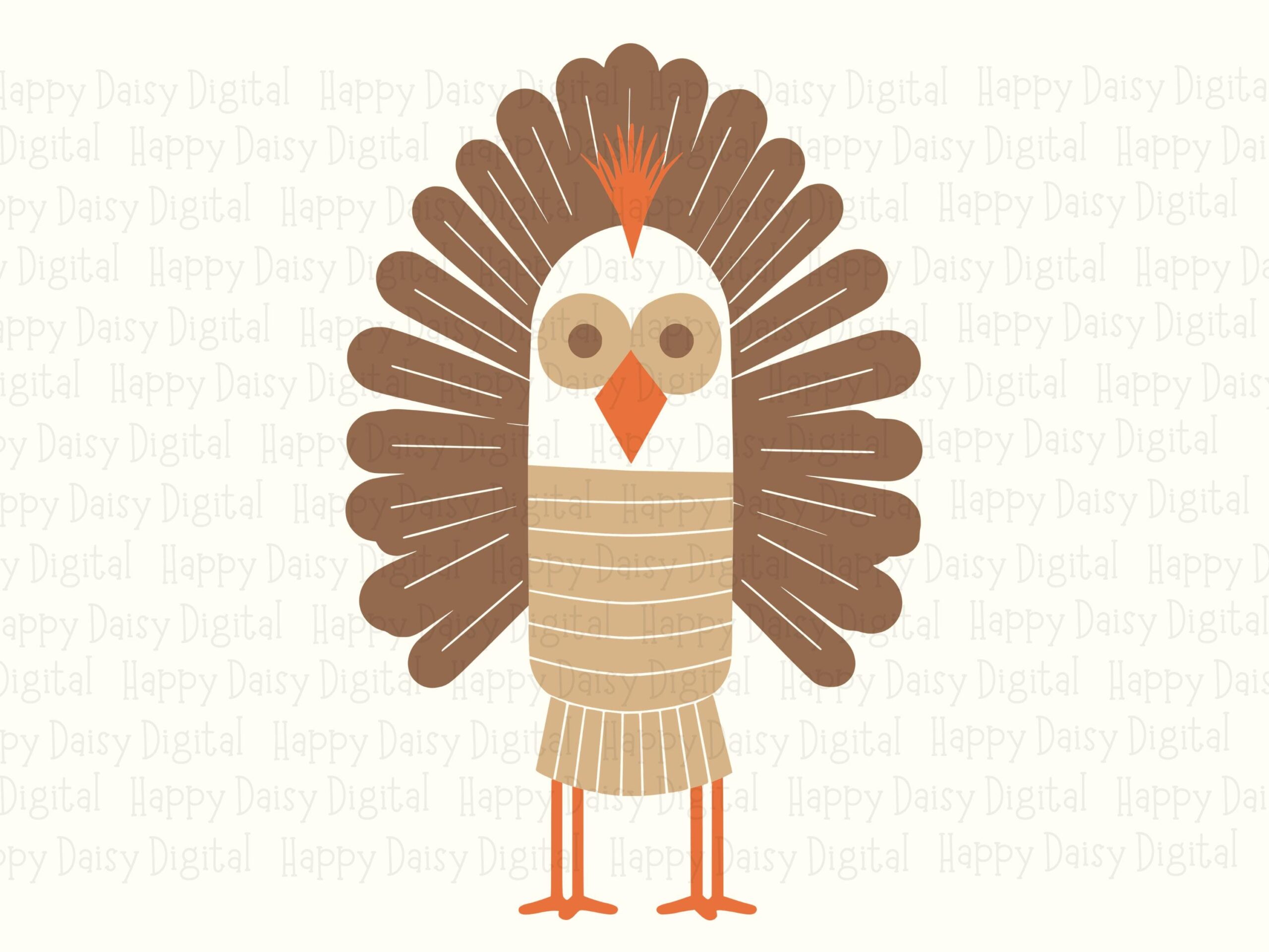 Geometric Mid-Century Turkey PNG SVG | Sublimation Commercial Use POD - Image 2