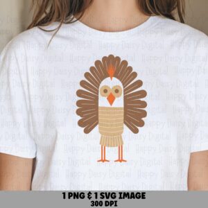 Geometric Mid-Century Turkey PNG SVG | Sublimation Commercial Use POD