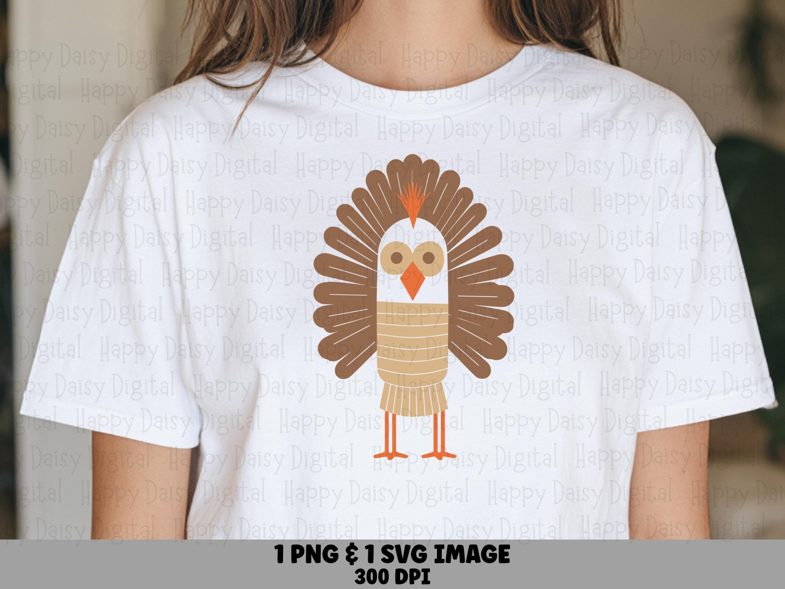 Geometric Mid-Century Turkey PNG SVG | Sublimation Commercial Use POD