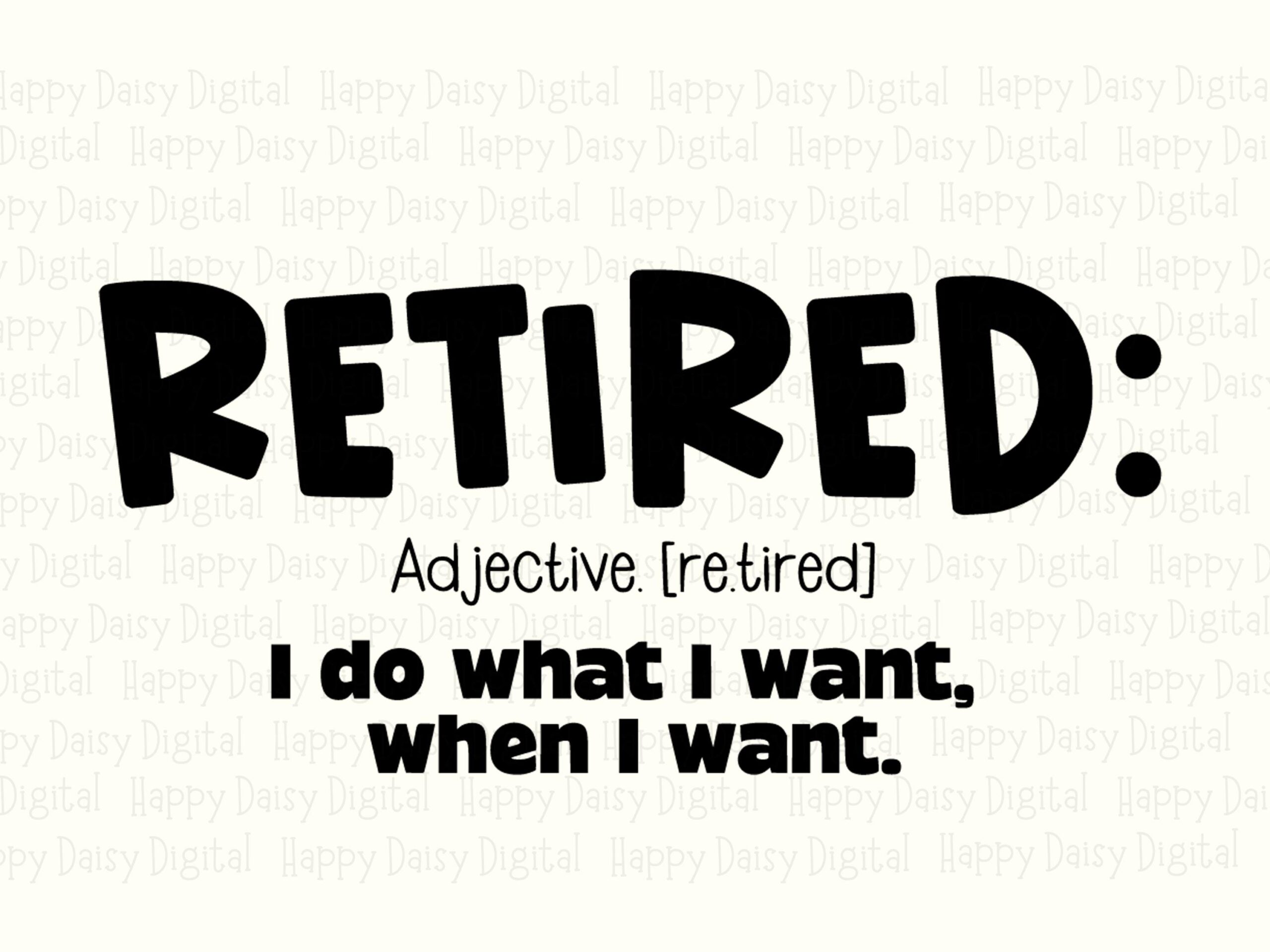 Retired Definition, Bubble Letter PNG SVG - Sublimation Design, Commercial Use, 300 DPI, Cricut Friendly - Image 2