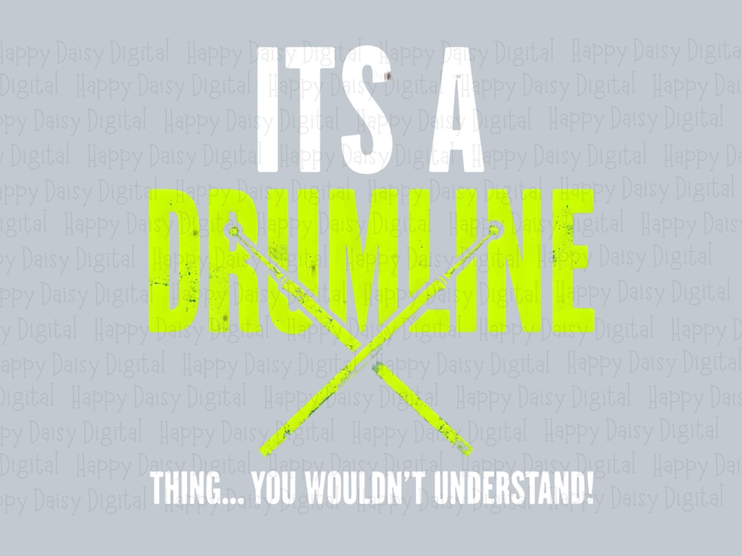 Drumline Png Design, Neon Crossed Drumsticks, Marching Band Quote | Commercial Use - 300 DPI, Transparent - Image 2