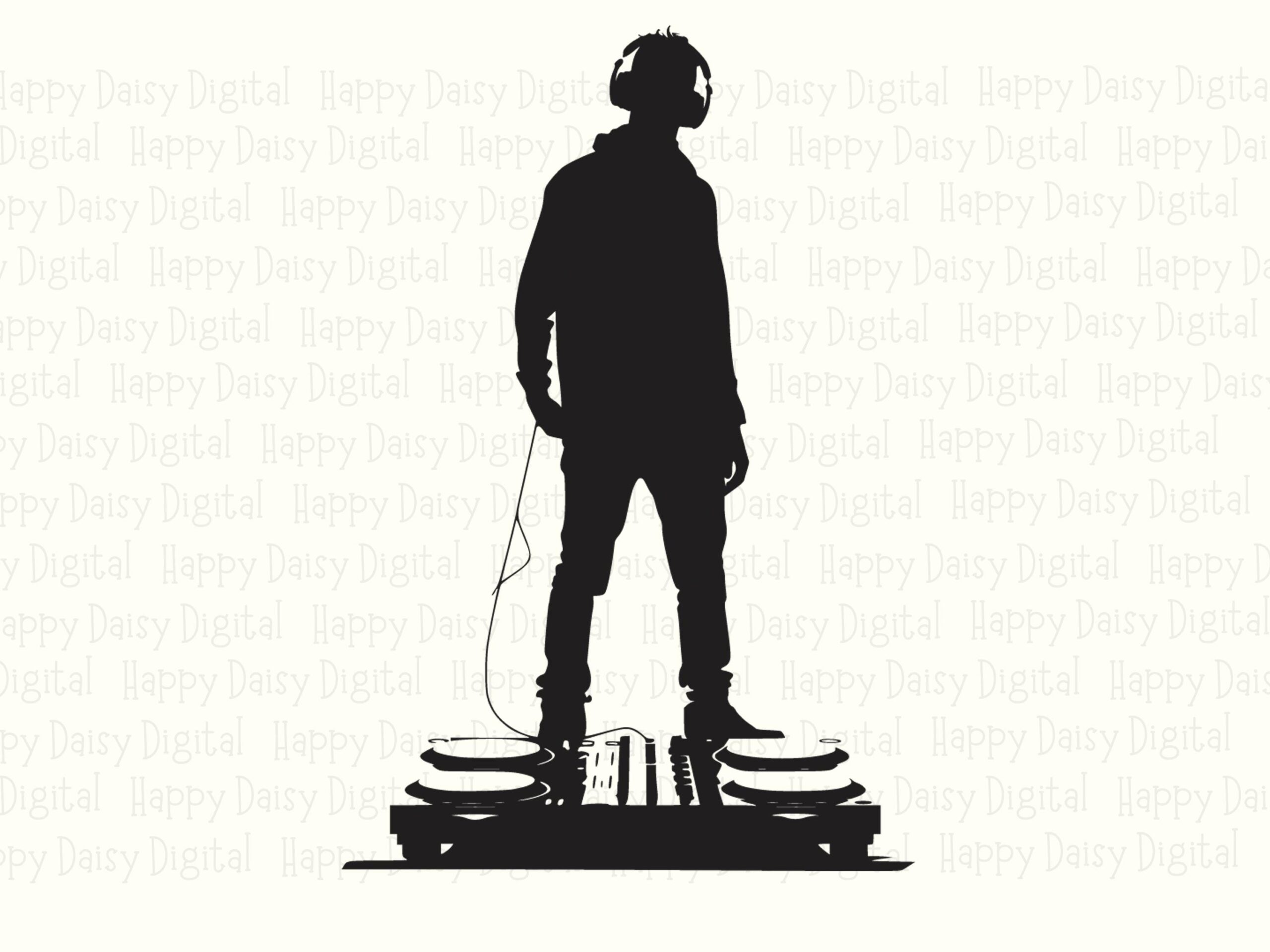 Dj Silhouette Png, Turntable Vibes Art, Headphones Figure | SVG Included, 300 DPI - Commercial Use License - Image 2