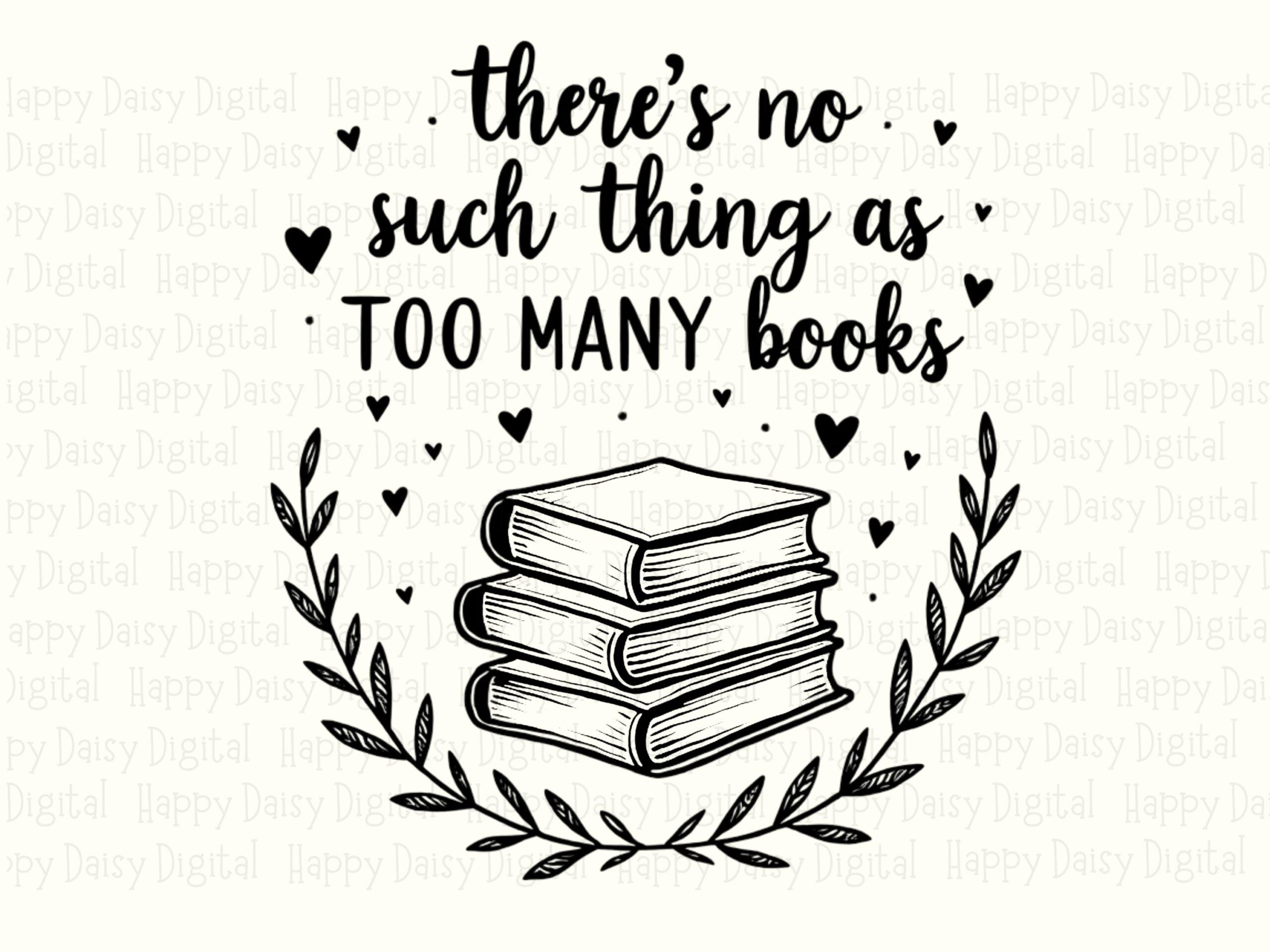Too Many Books Wreath PNG | Sublimation Commercial Use POD - Image 2