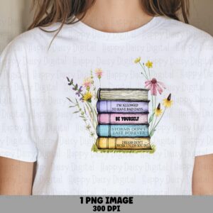 Motivational Book Stack PNG | Sublimation Commercial Use POD