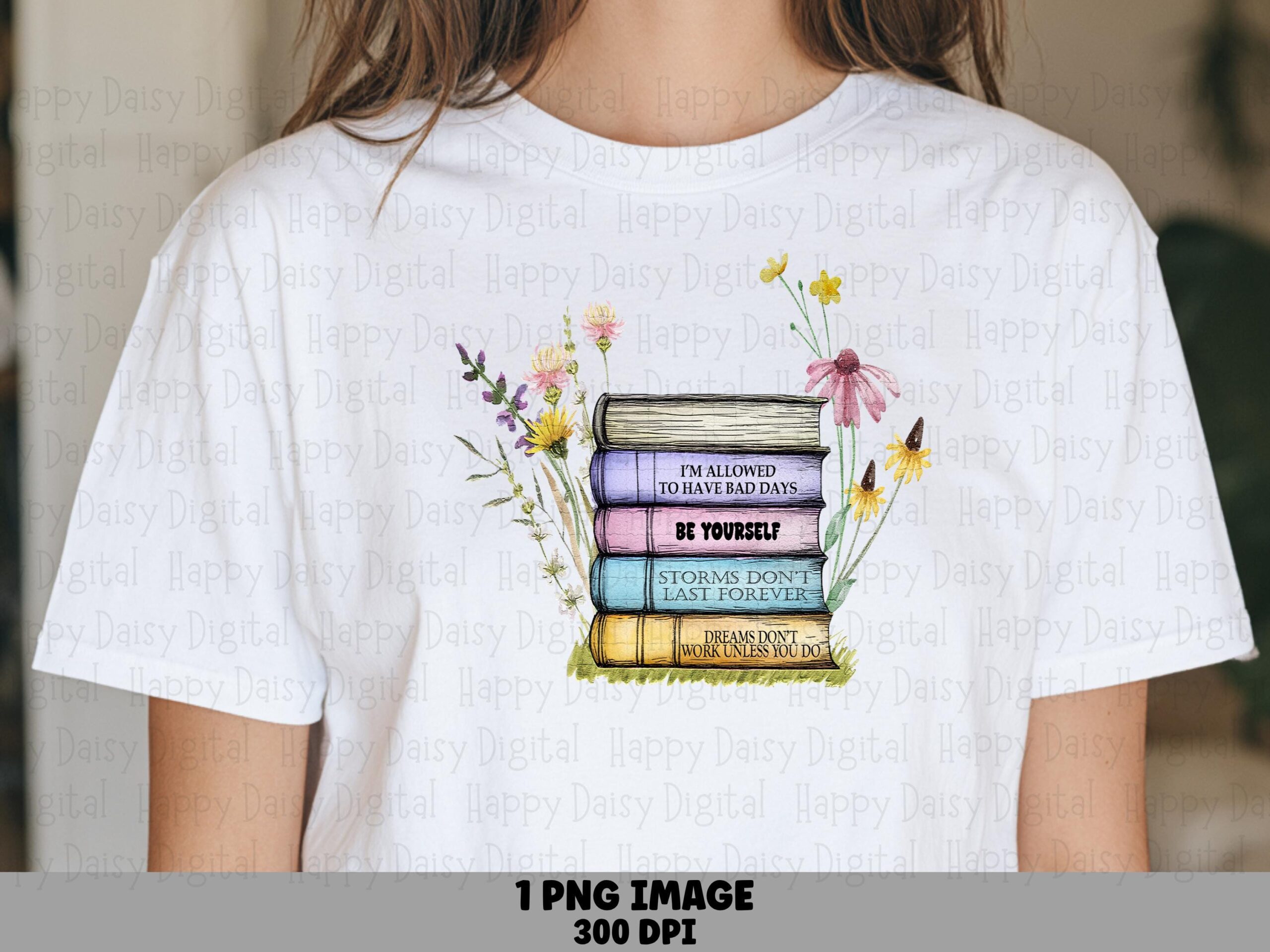 Motivational Book Stack PNG | Sublimation Commercial Use POD