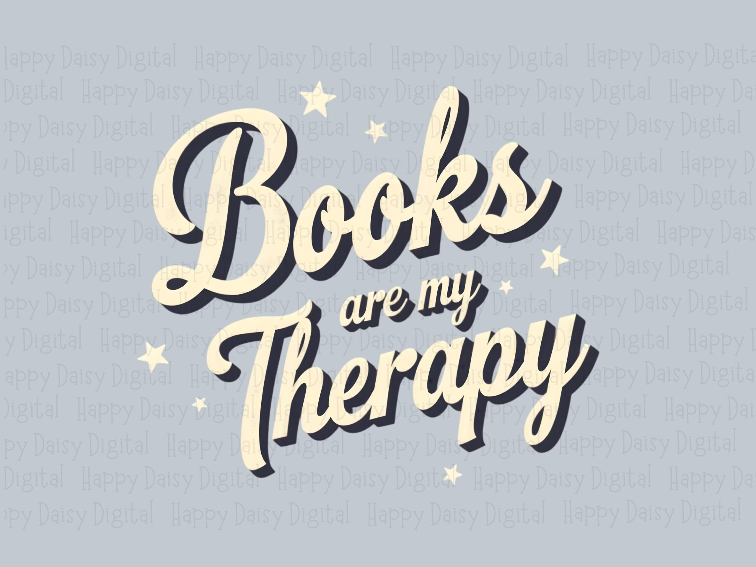 Books Are Therapy PNG | Sublimation Commercial Use POD - Image 2