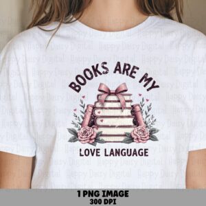 Books Love Language PNG | Sublimation Commercial Use POD