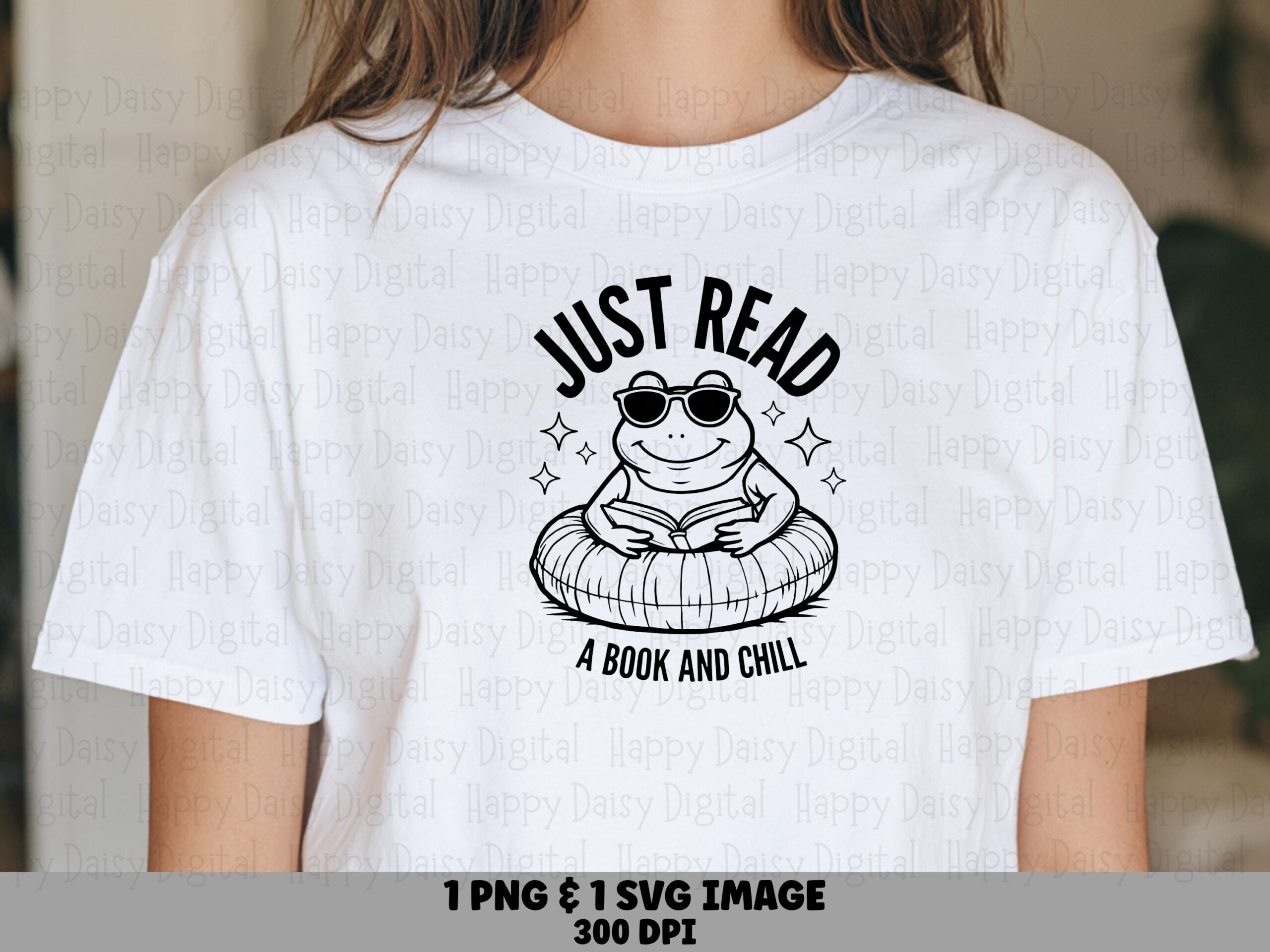 Frog Book Chill PNG SVG | Sublimation Commercial Use POD