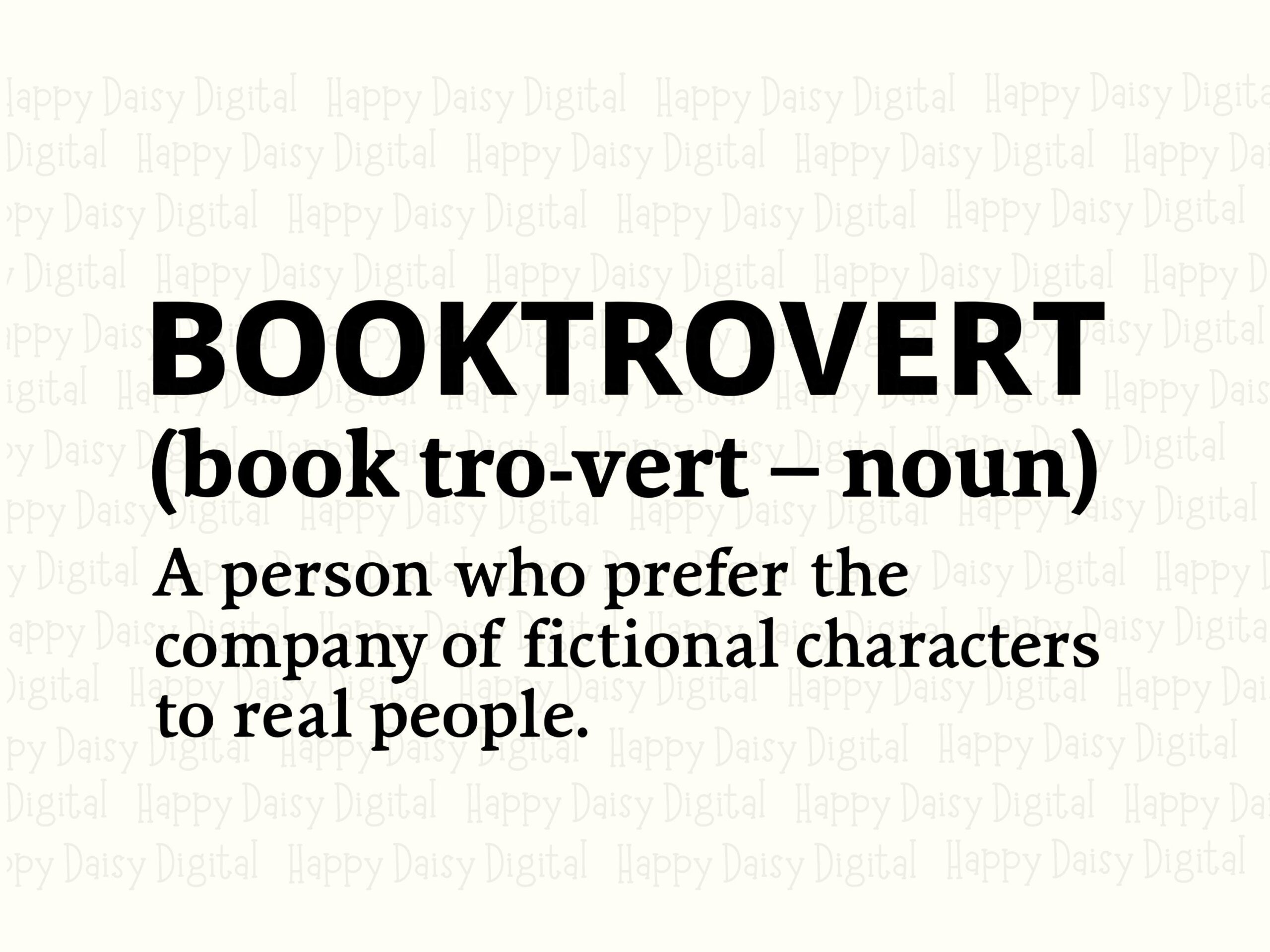 Booktrovert Definition PNG SVG | Sublimation Commercial Use POD - Image 2