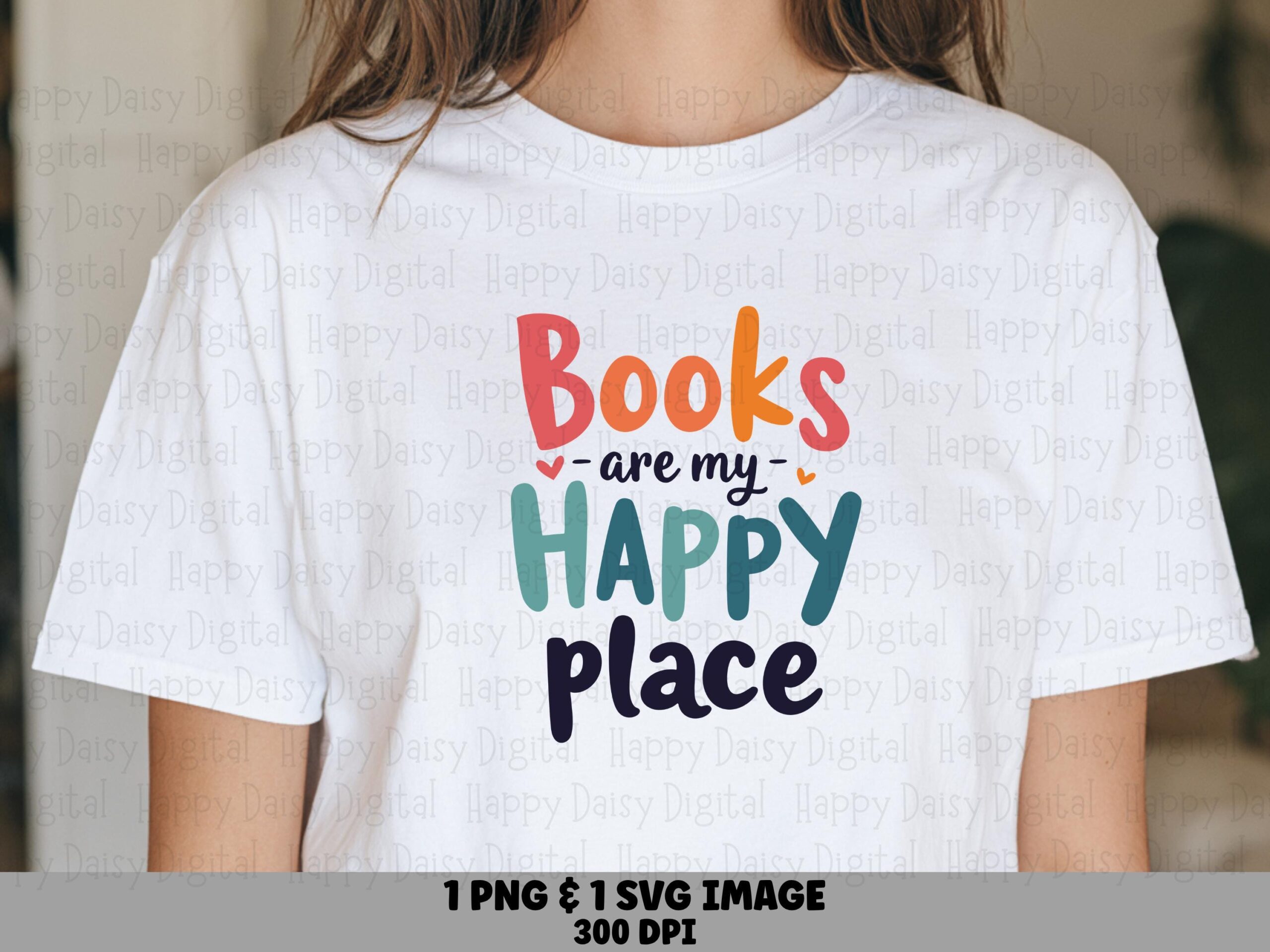 Books Happy Place PNG SVG | Sublimation Commercial Use POD