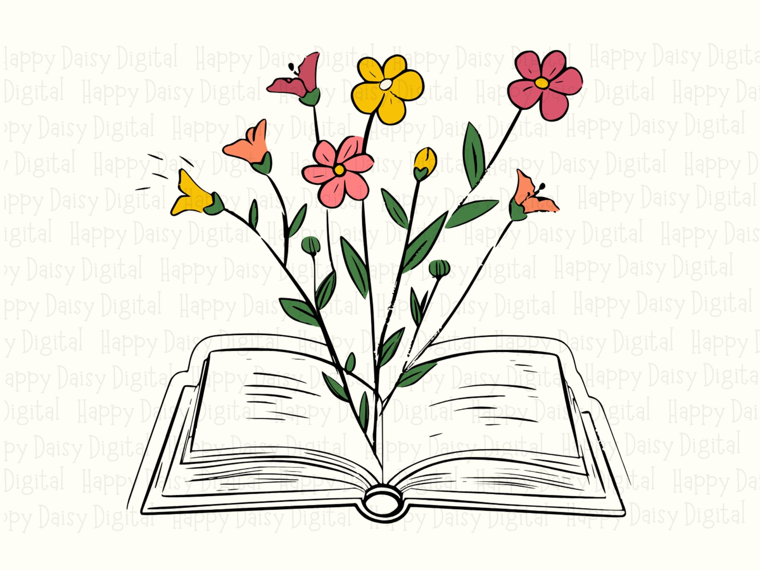 Book Bloom PNG SVG | Sublimation Commercial Use POD - Image 2