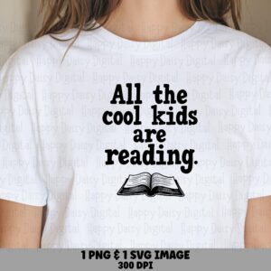 Cool Kids Reading PNG SVG | Sublimation Commercial Use POD