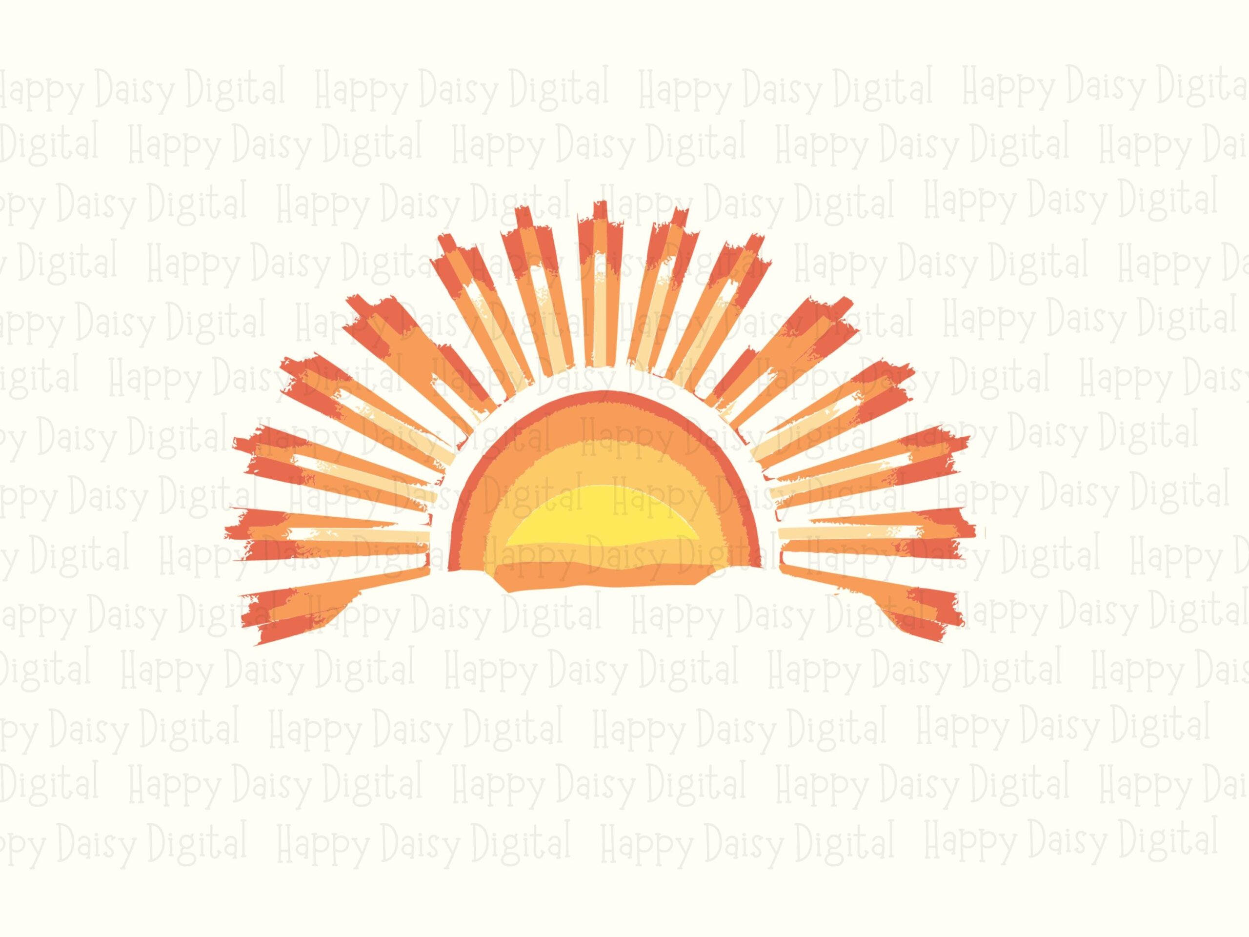 Retro Sunset, Half Sun Rays Clipart - Boho Arc PNG SVG | Sublimation, Commercial Use, 300 DPI - Image 2
