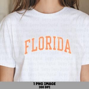 Florida Varsity PNG, Arched Wordmark Design | Sublimation Ready, 300 DPI, Commercial Use, For POD Sellers