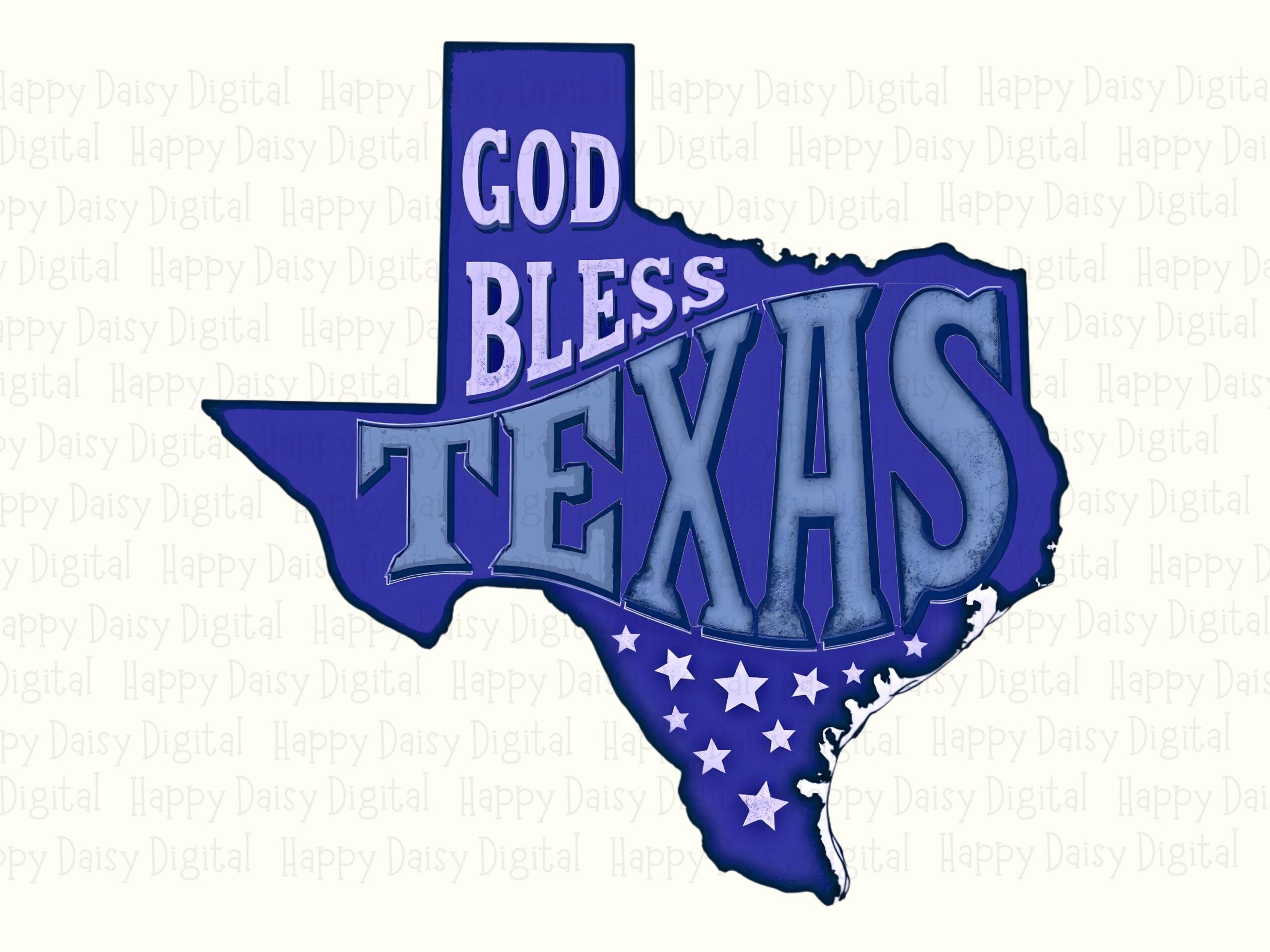 God Bless Texas, Blue Purple Silhouette PNG | Sublimation Commercial Use, Print-Ready 300 DPI - For POD Sellers - Image 2