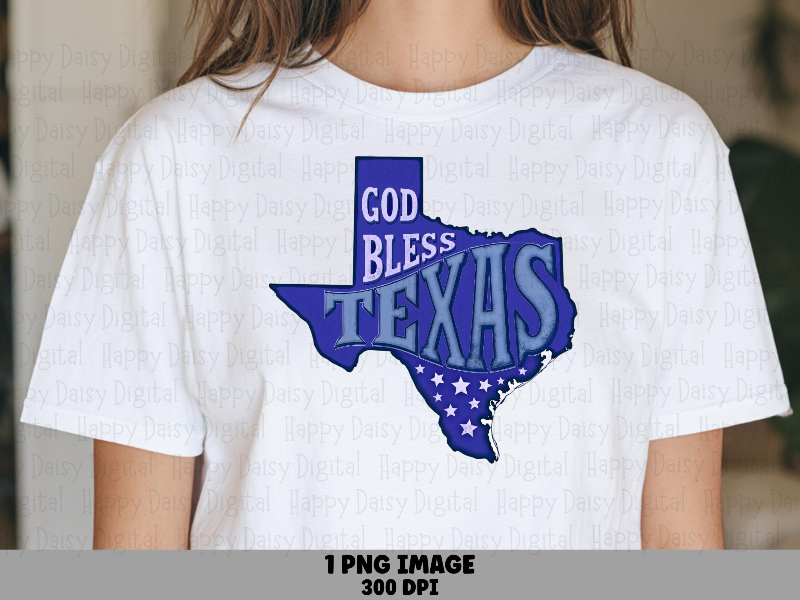 God Bless Texas, Blue Purple Silhouette PNG | Sublimation Commercial Use, Print-Ready 300 DPI - For POD Sellers