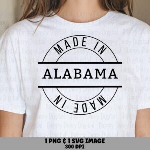 Made In Alabama, Circular Stamp Badge | PNG & SVG, Sublimation, Commercial Use 300 dpi, For POD Sellers