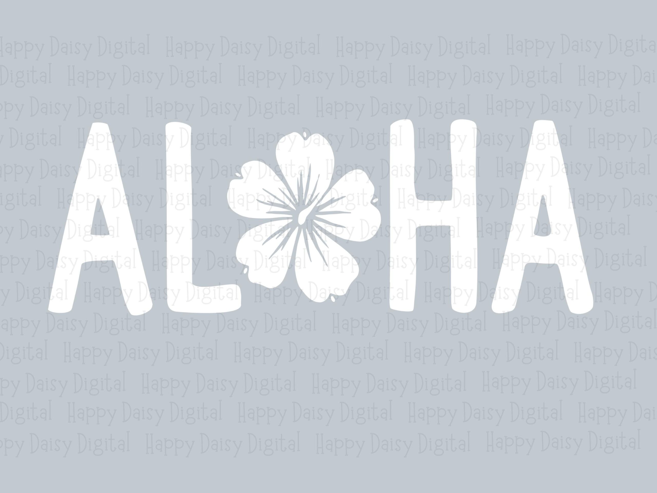 Aloha Hibiscus Png, Bold Wordmark Svg | Sublimation Ready Files | Commercial Use License, Cricut Friendly - Image 2