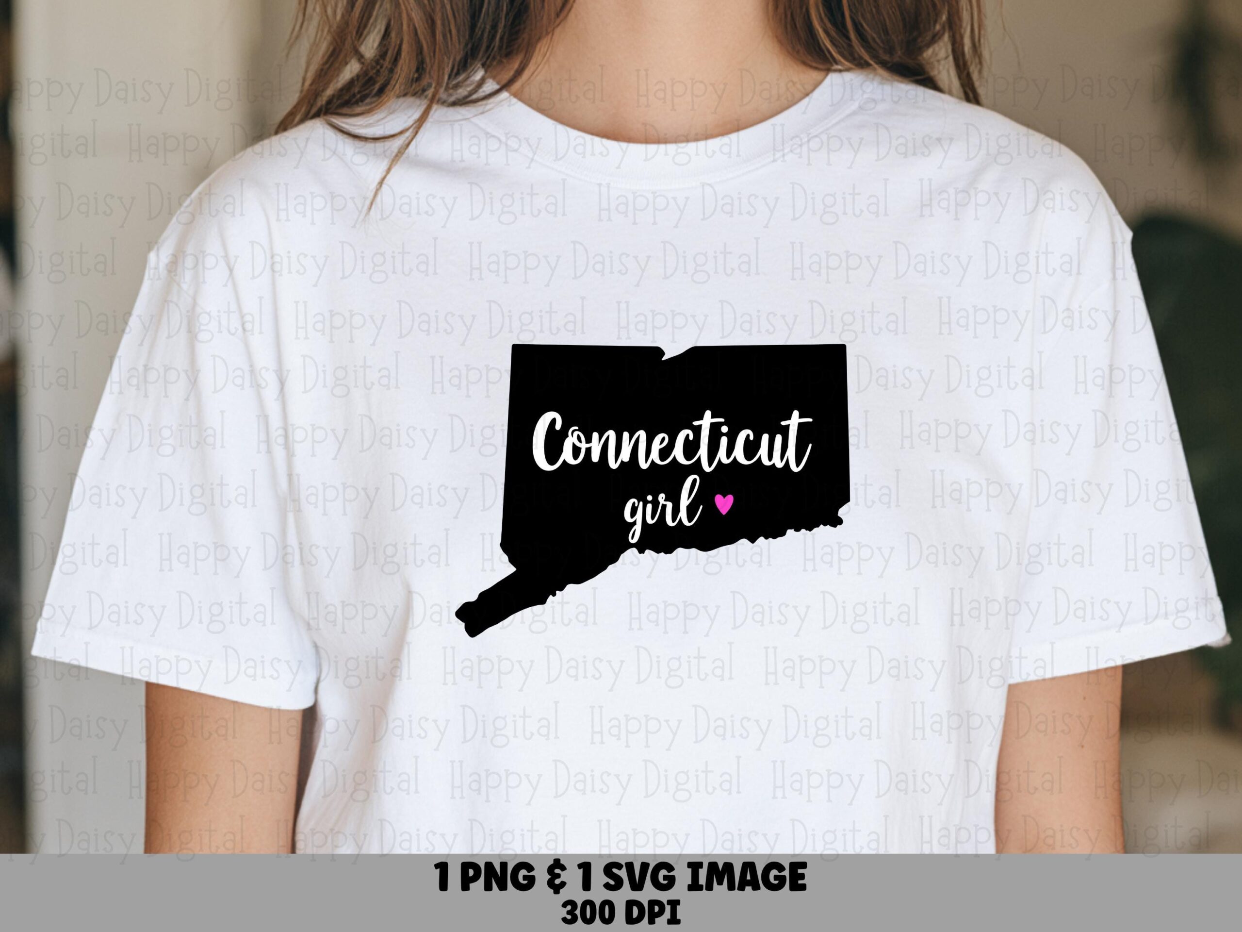 Connecticut Girl, Cute State Silhouette PNG & SVG | Sublimation Files, Commercial Use, POD Friendly