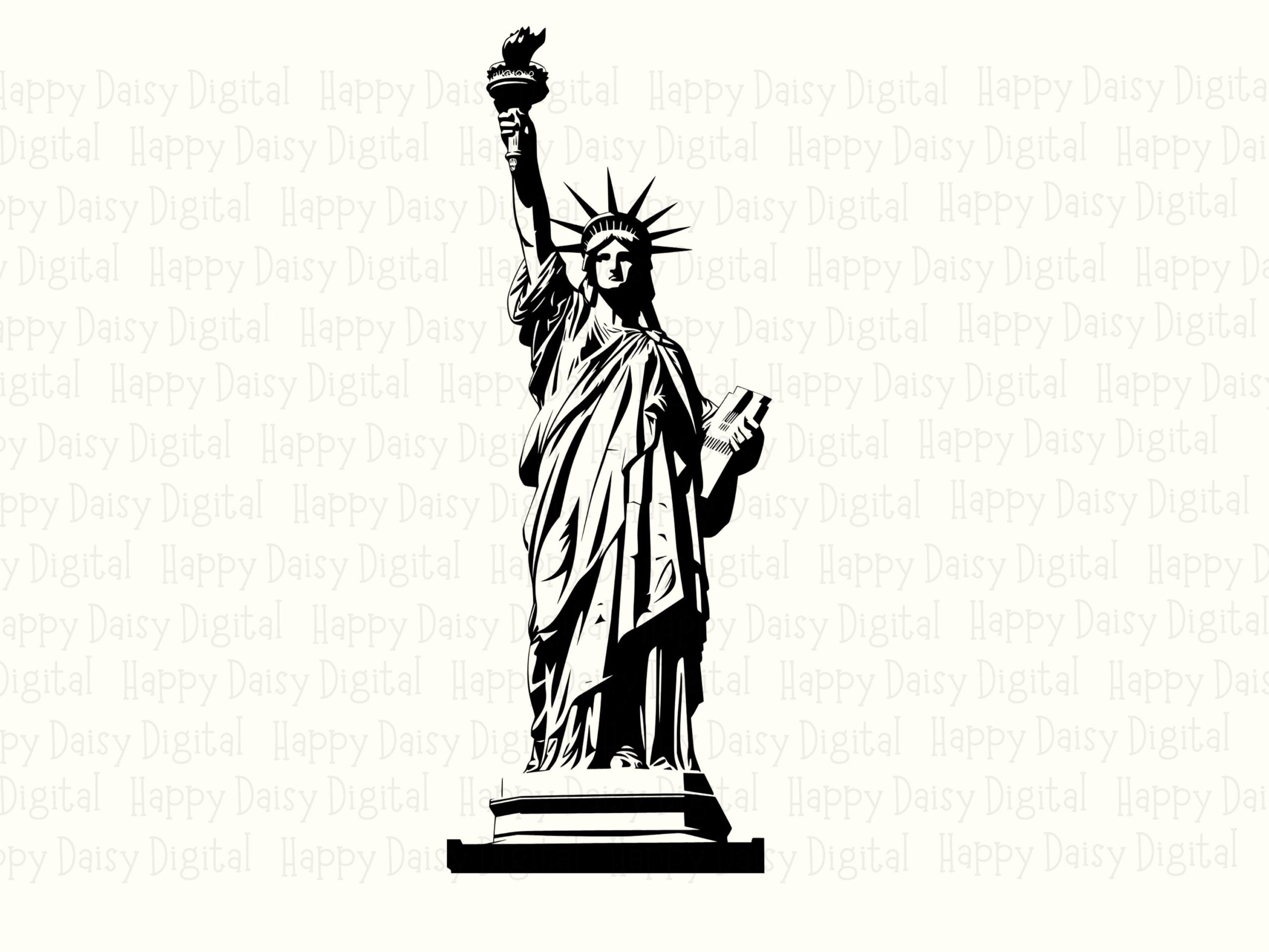 Statue Of Liberty, Silhouette Clipart Digital Download | PNG SVG Files | 300 dpi, Commercial Use, Sublimation POD - Image 2