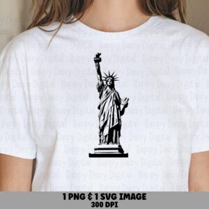 Statue Of Liberty, Silhouette Clipart Digital Download | PNG SVG Files | 300 dpi, Commercial Use, Sublimation POD