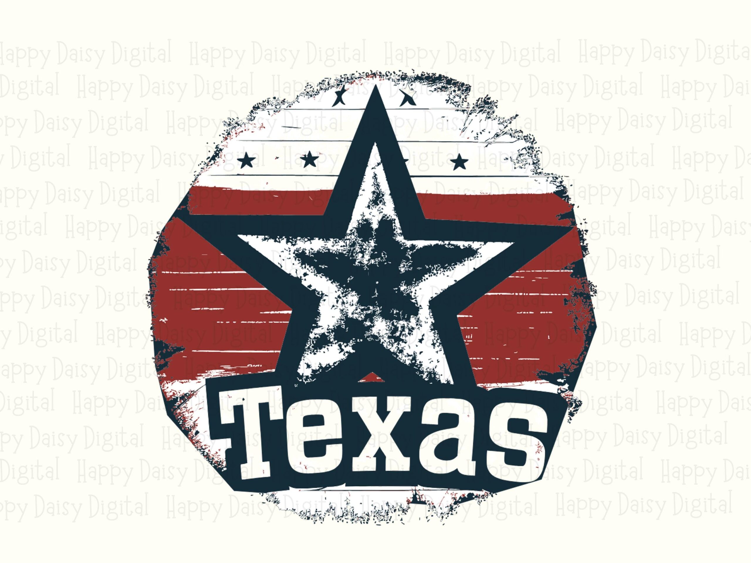 Texas Star Badge, Distressed Patriotic Art | PNG & SVG, 300 DPI, Red White Navy, Commercial Use - Image 2