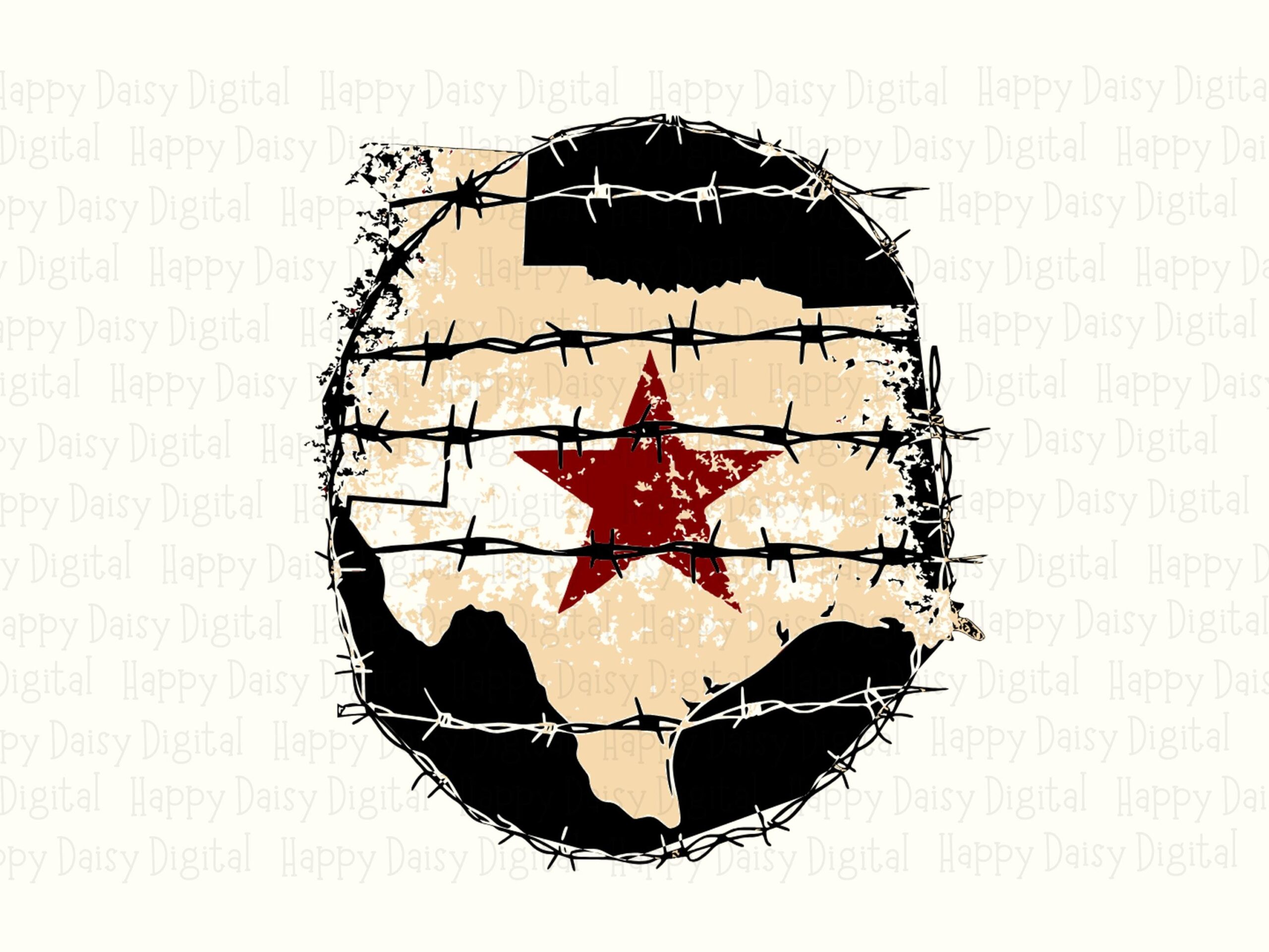 Texas Barbed Wire Star PNG SVG | Sublimation Commercial Use POD - Image 2