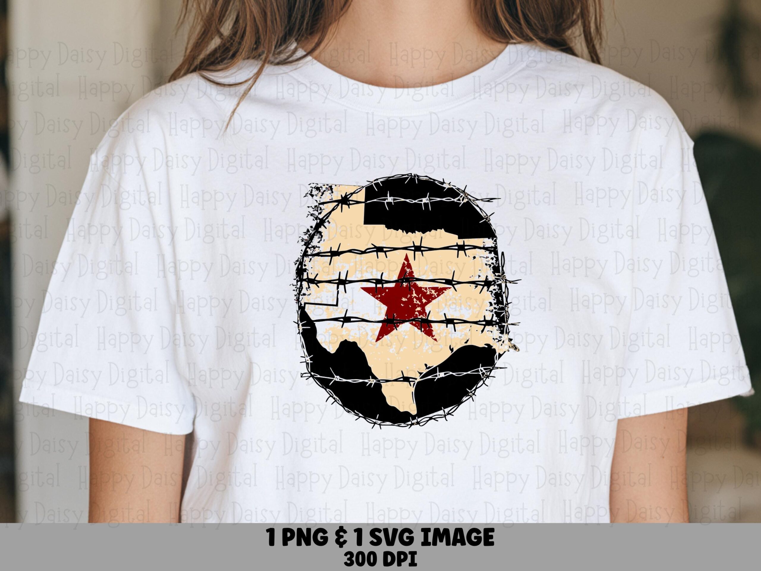 Texas Barbed Wire Star PNG SVG | Sublimation Commercial Use POD